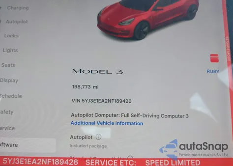 2022 Tesla Model 3 Rear-Wheel Drive from USA, damaged, VIN 5YJ3E1EA2NF189426
